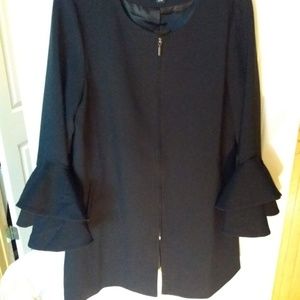 Black Bell Sleeved Long Blazer